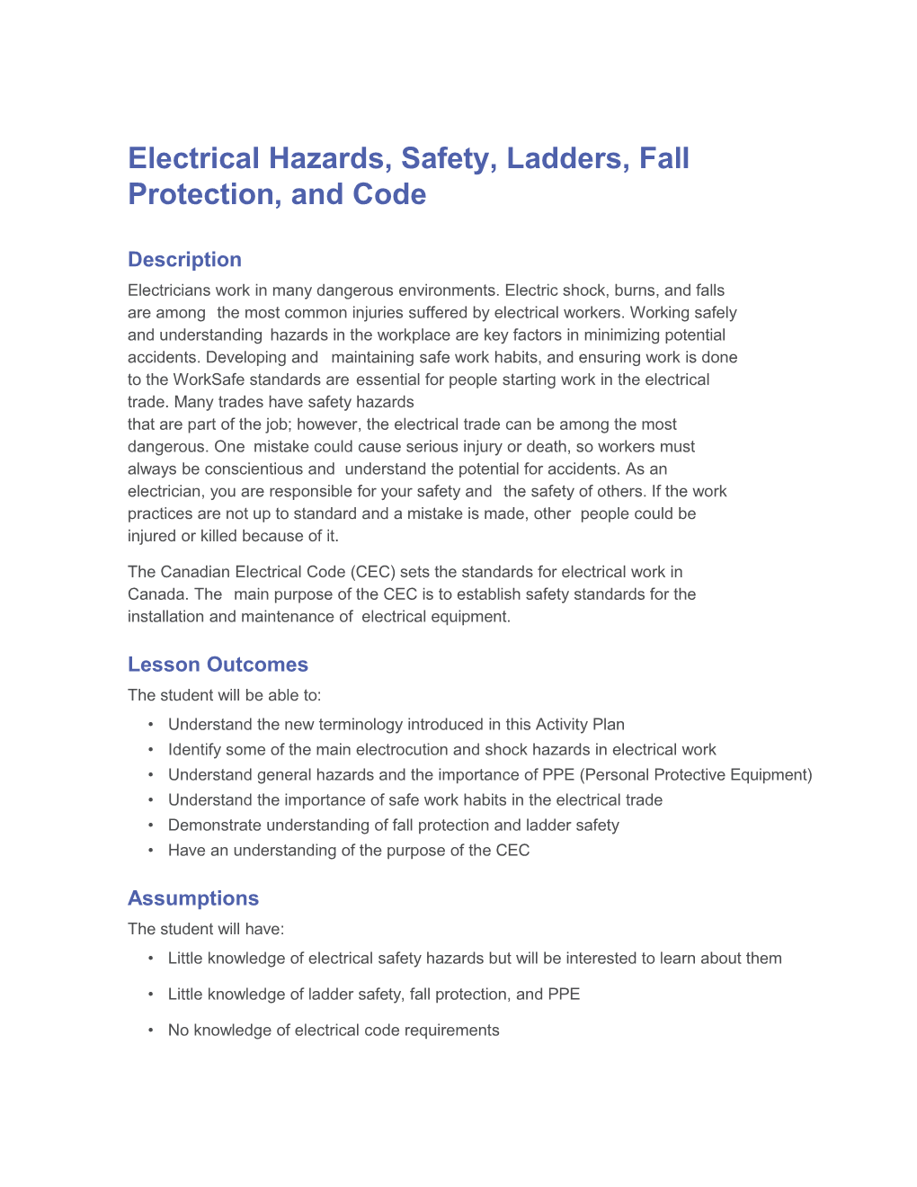 Electricalhazards, Safety,Ladders,Fallprotection,Andcode