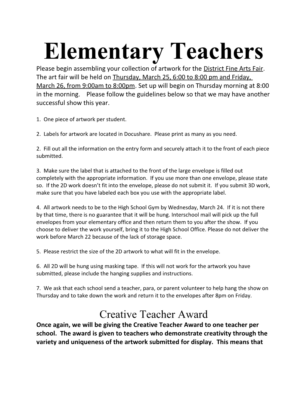 Elementary Teachers