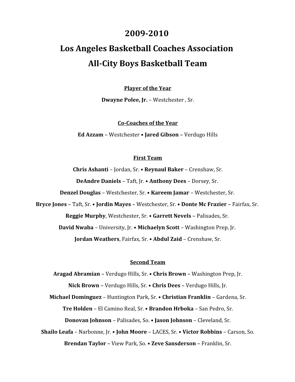 Los Angeles Basketball Coaches Association