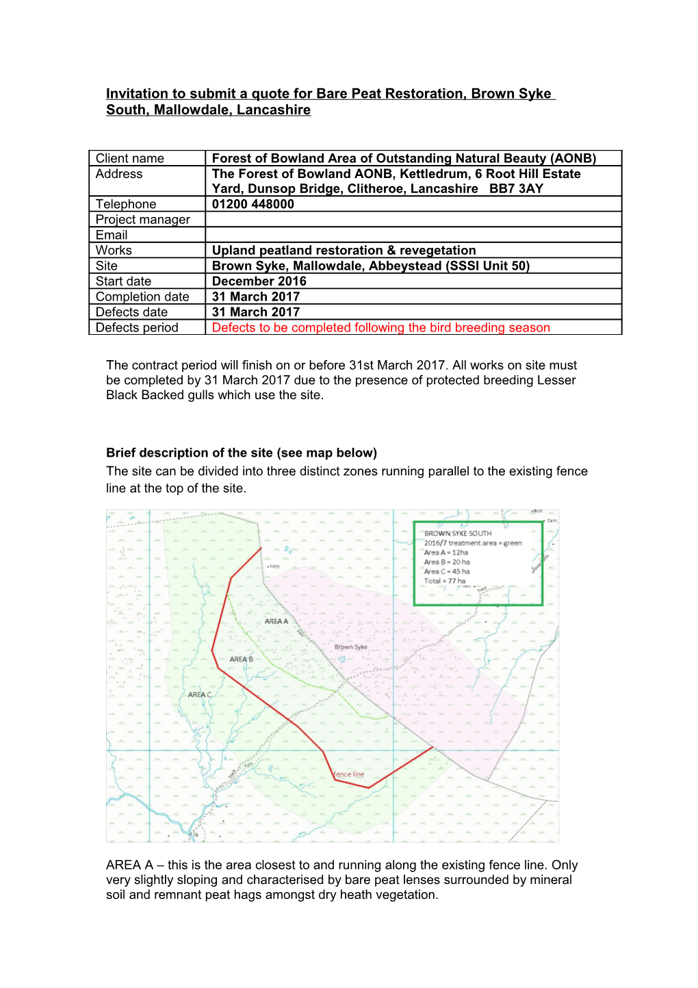 Invitation to Submit a Quote for the Construction of Mountain Bike Trails in Lee Quarry