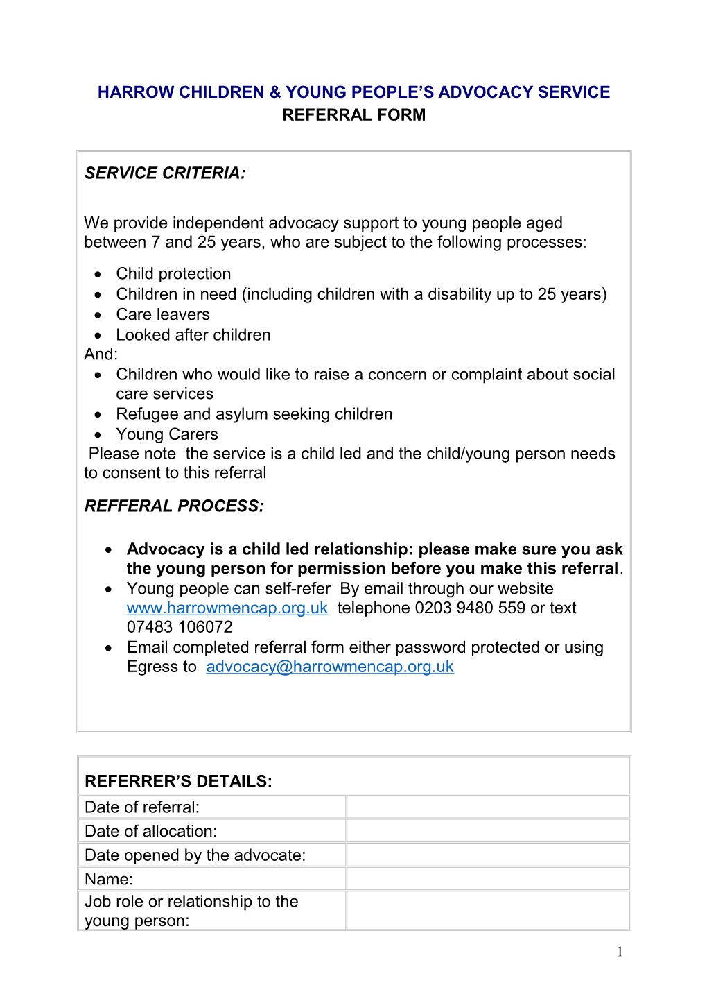 Harrow Children & Young People S Advocacy Service