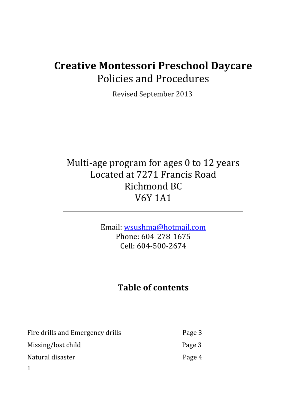 Creative Montessori Preschool Daycare