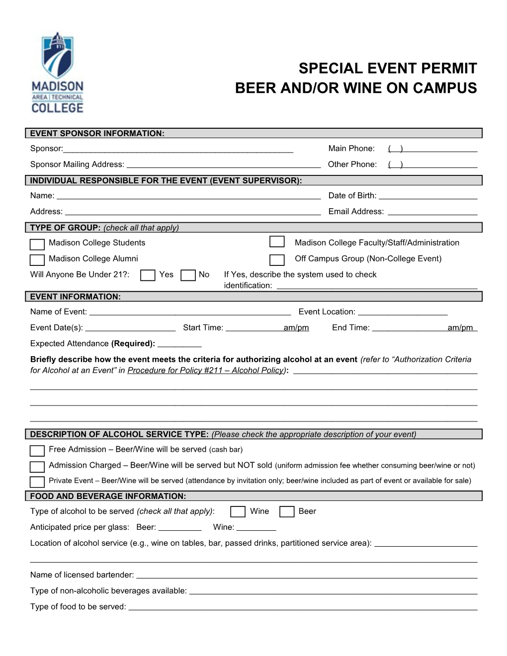 Beer And/Or Wine on Campus
