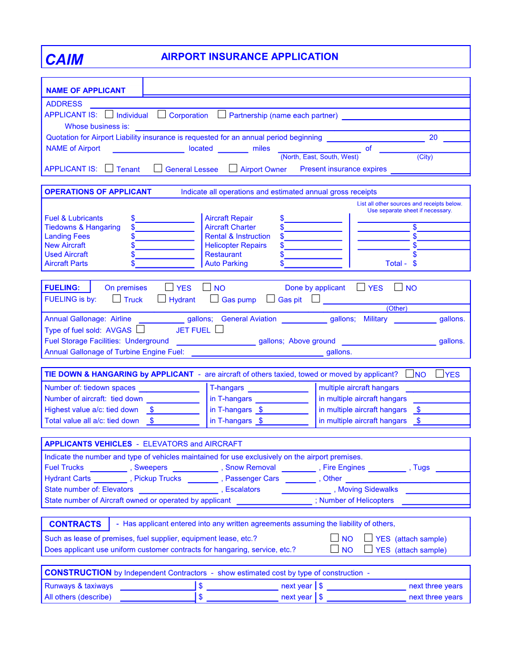 Airport Insurance Application