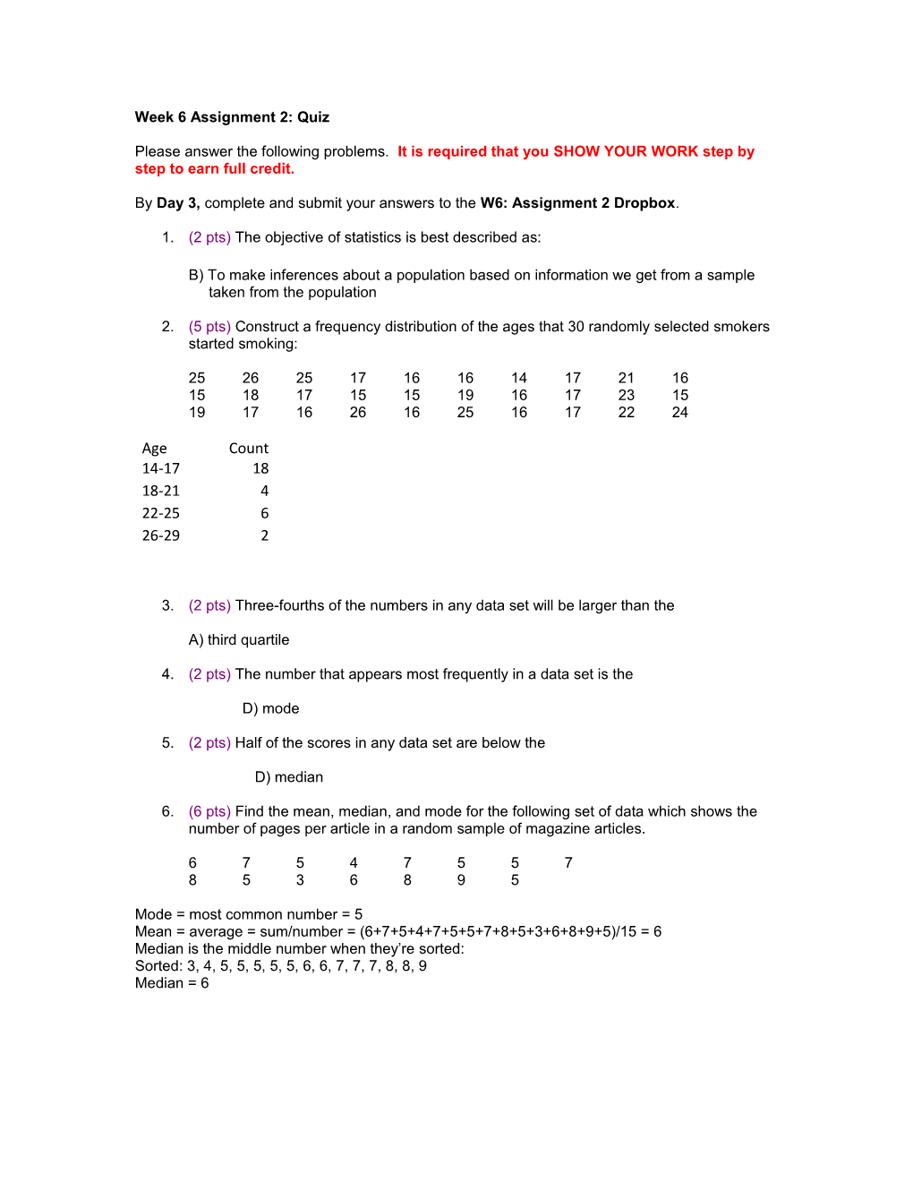 Week 6 Assignment 2: Quiz