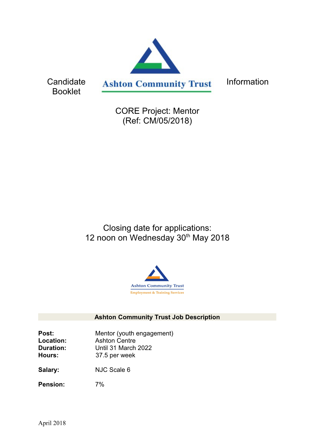 Ashton Community Trust Job Description