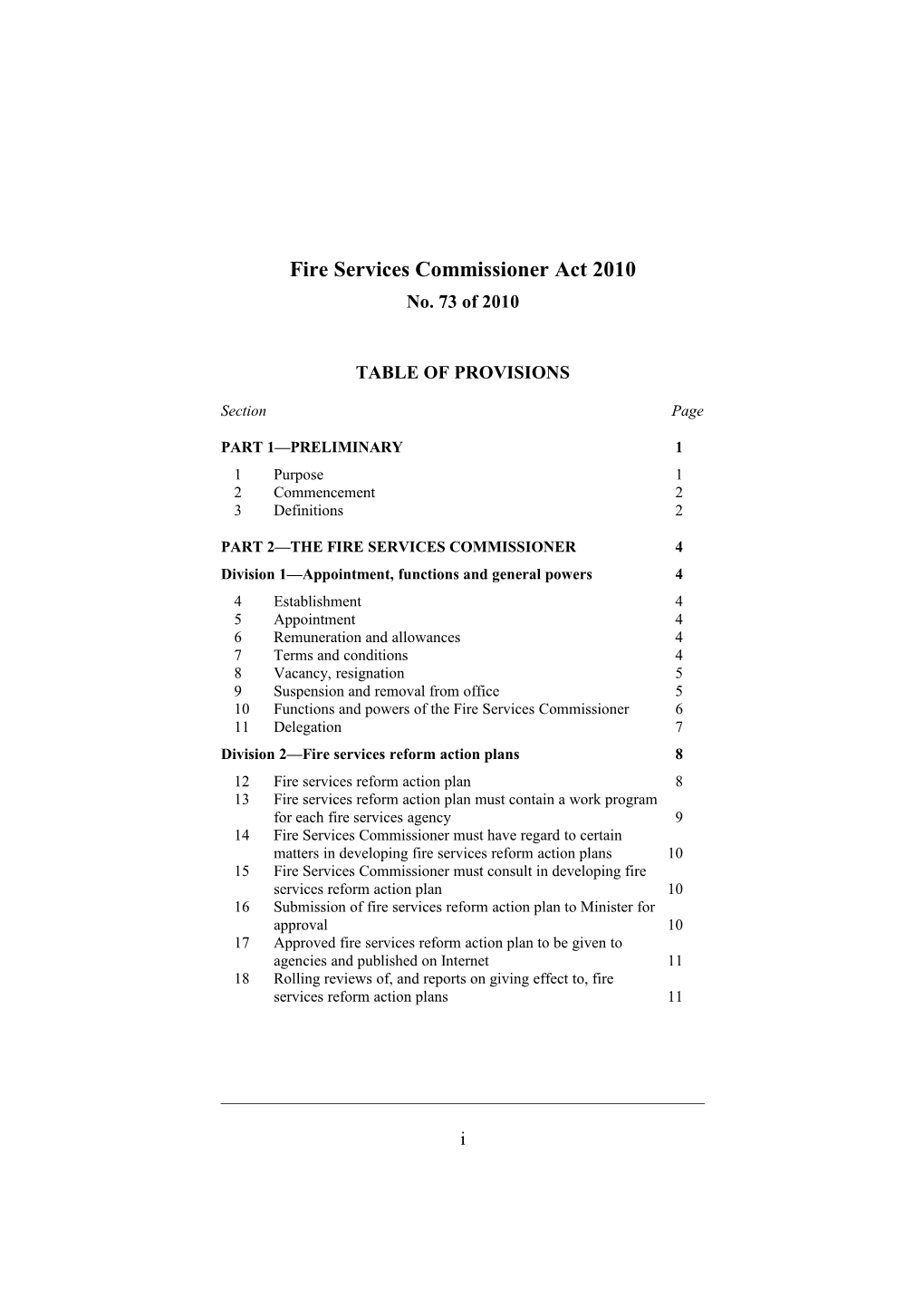 Fire Services Commissioner Act 2010