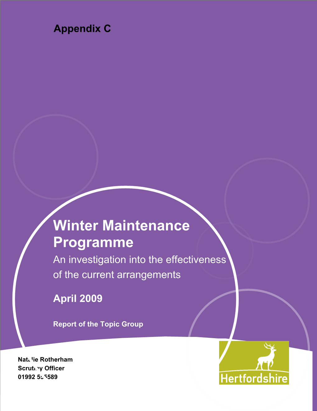 Hertfordshire Highways Winter Maintenance Programme