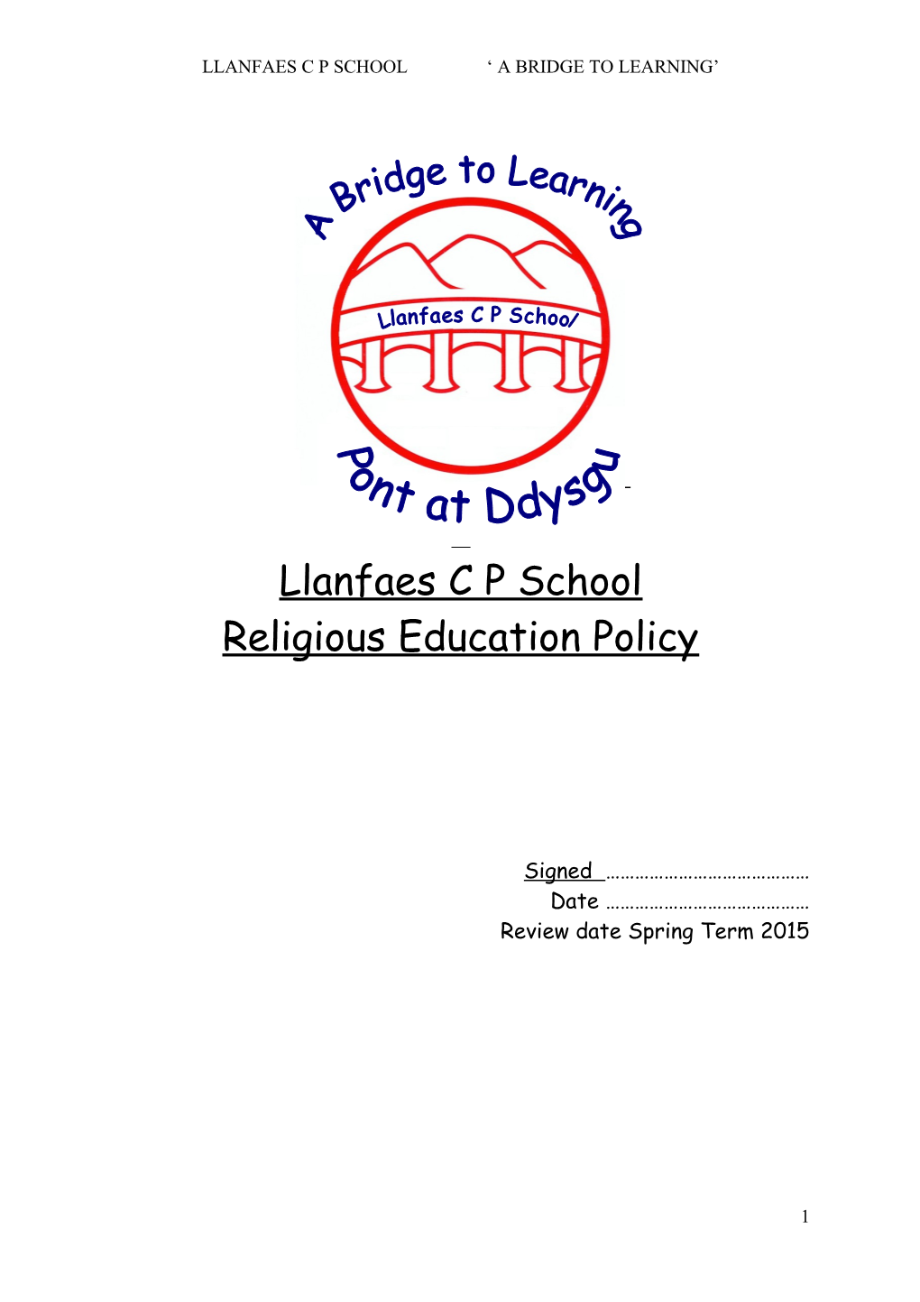Policy for Religious Education
