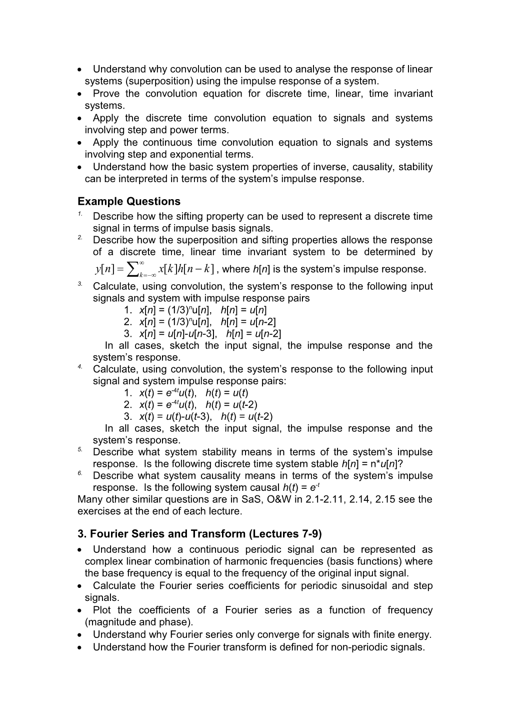 Signals and Systems Exam 2004-5