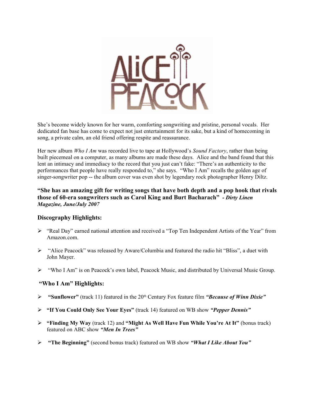 Alice S Hit Single Bliss Reached Top 5 at WTMX, Chicago, the #3 Hot AC Market for 8+ Weeks