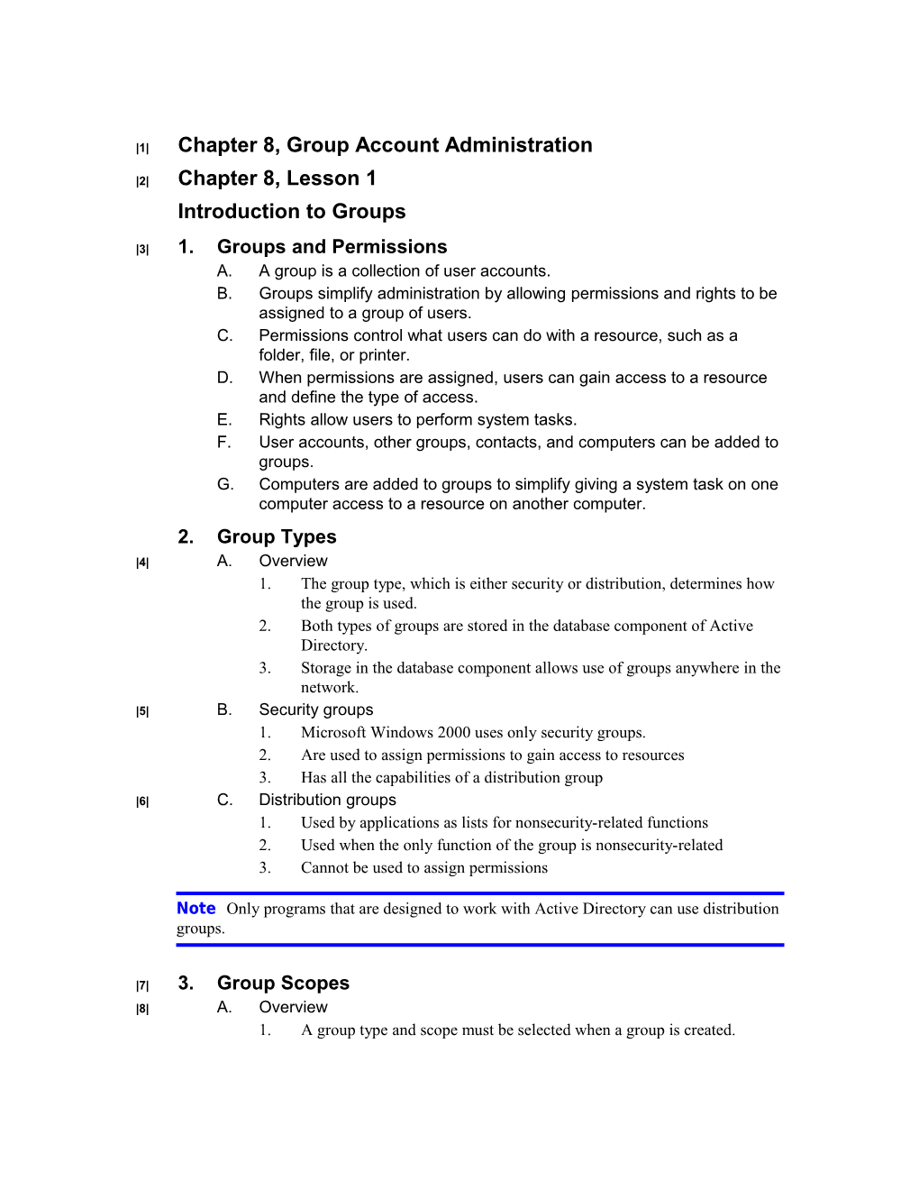 1 Chapter 8, Group Account Administration