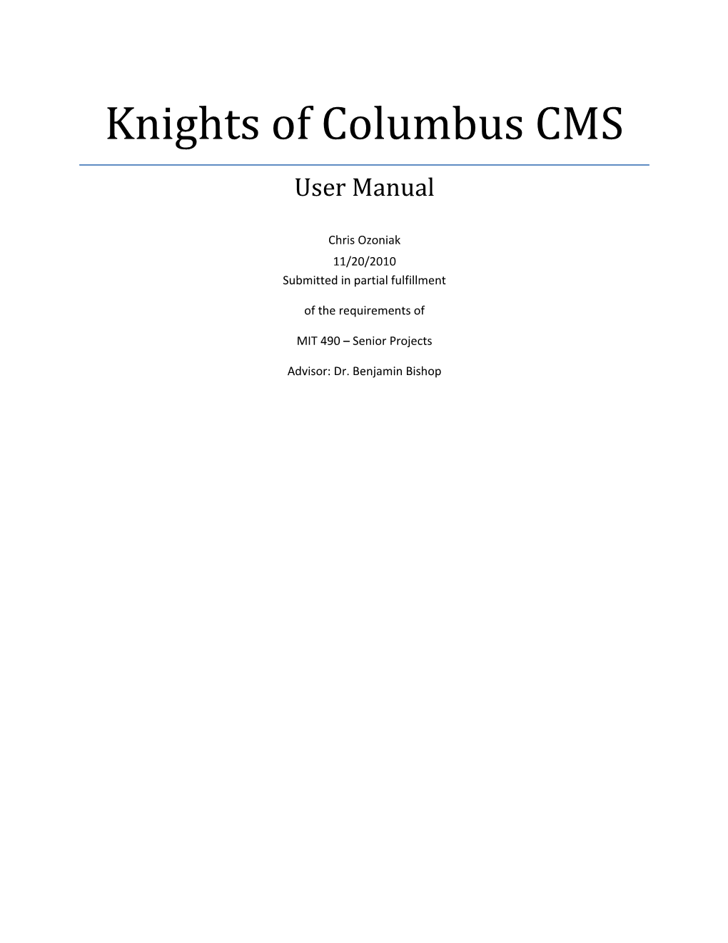 Knights of Columbus CMS