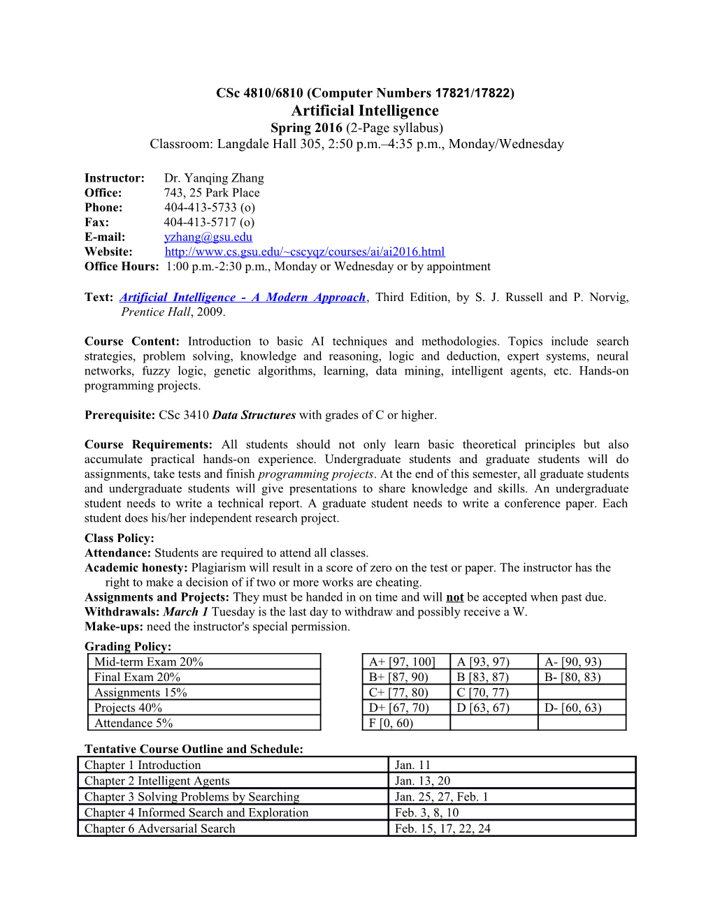 Csc 4810/6810 (Computer Numbers 17821/17822)