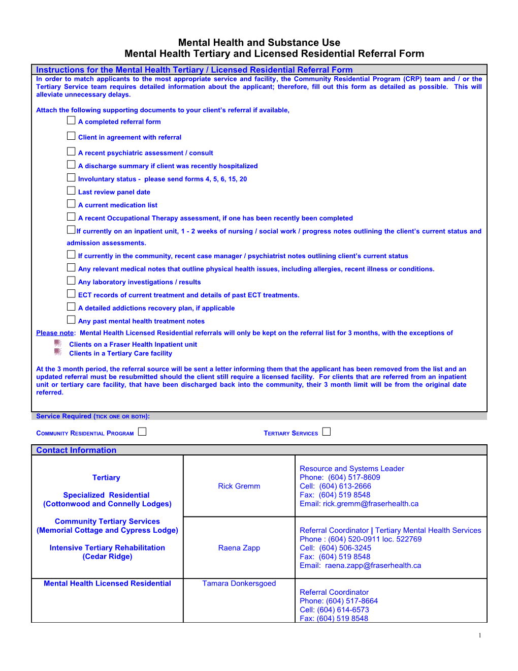 Mental Health and Substance Use