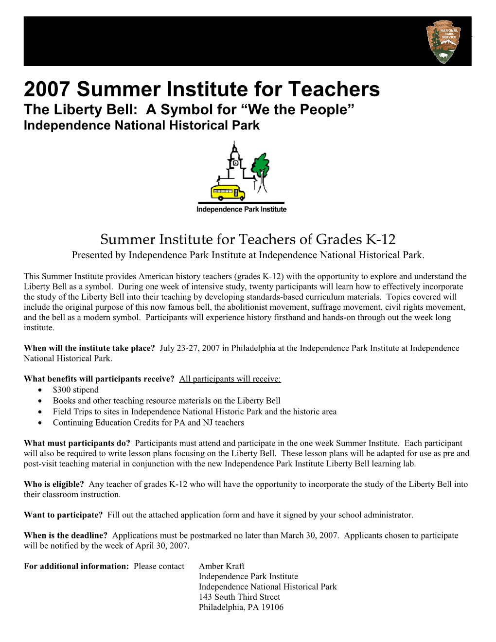 Benjamin Franklin and the American People Summer Institute for Teachers