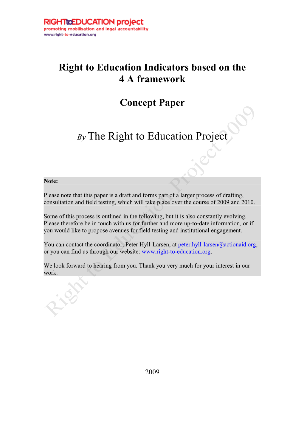 Right to Education Indicators Based on The