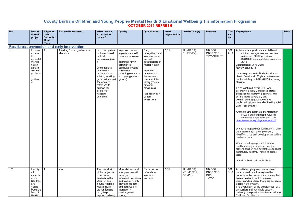 County Durham Children and Young Peoples Mental Healthemotional Wellbeingtransformation