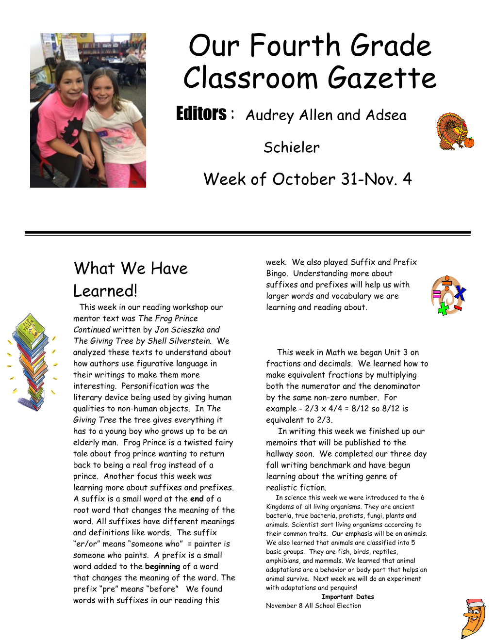 Our Fourth Grade Classroom Gazette