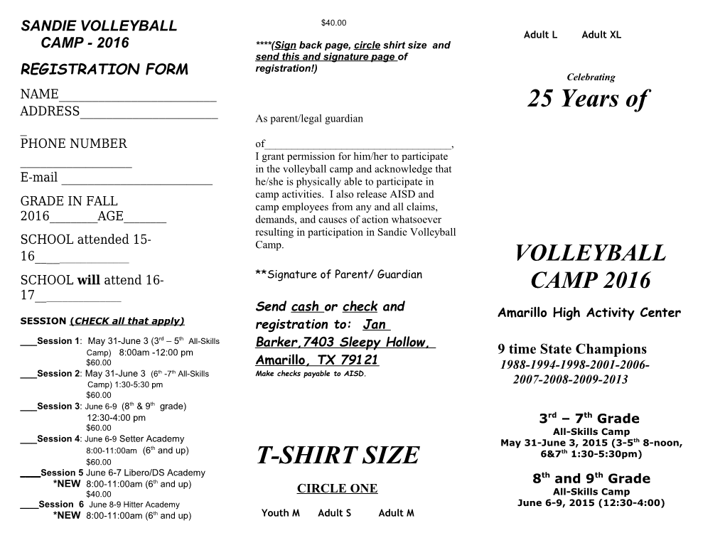 Sandie Volleyball Camp 2000