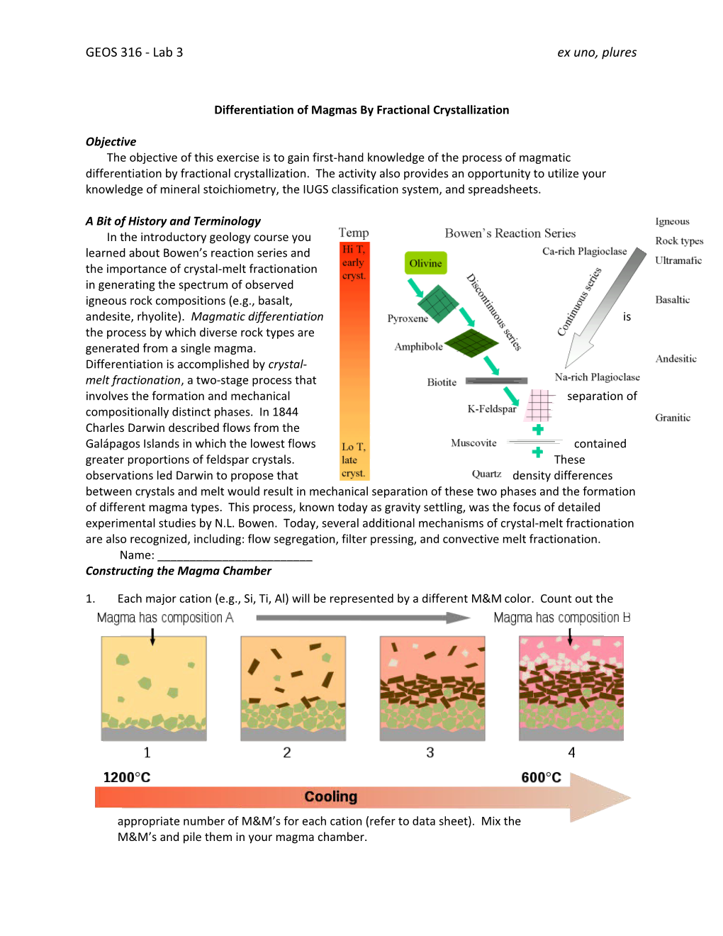 Differentiation of Magmas by Fractional Crystallization