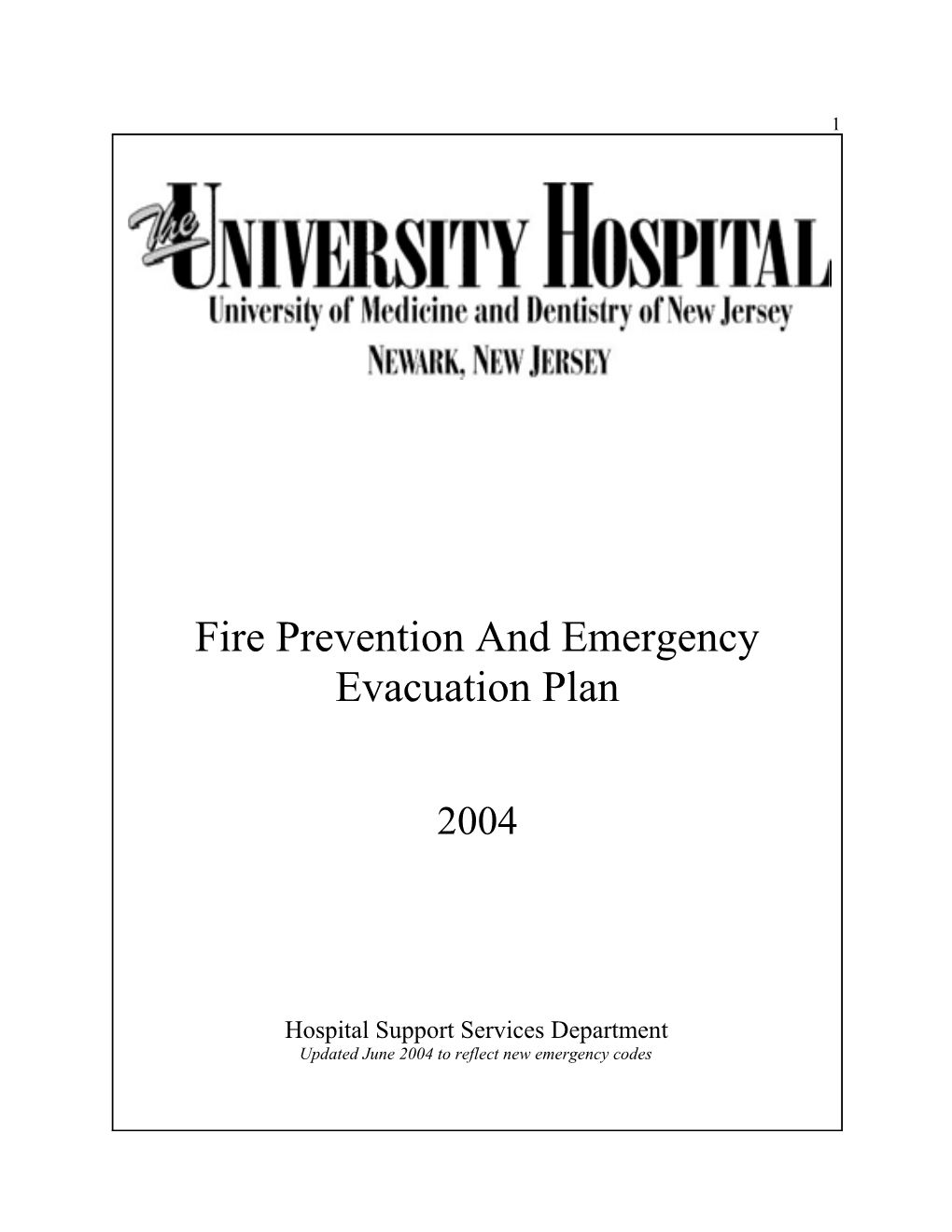Fire Prevention and Emergency Evacuation Plan