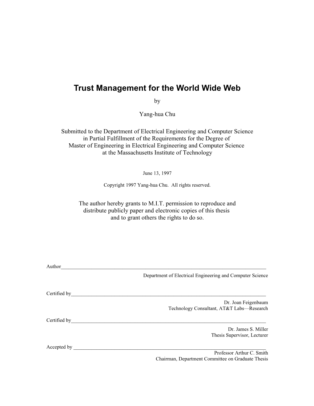 Trust Management for the World Wide Web