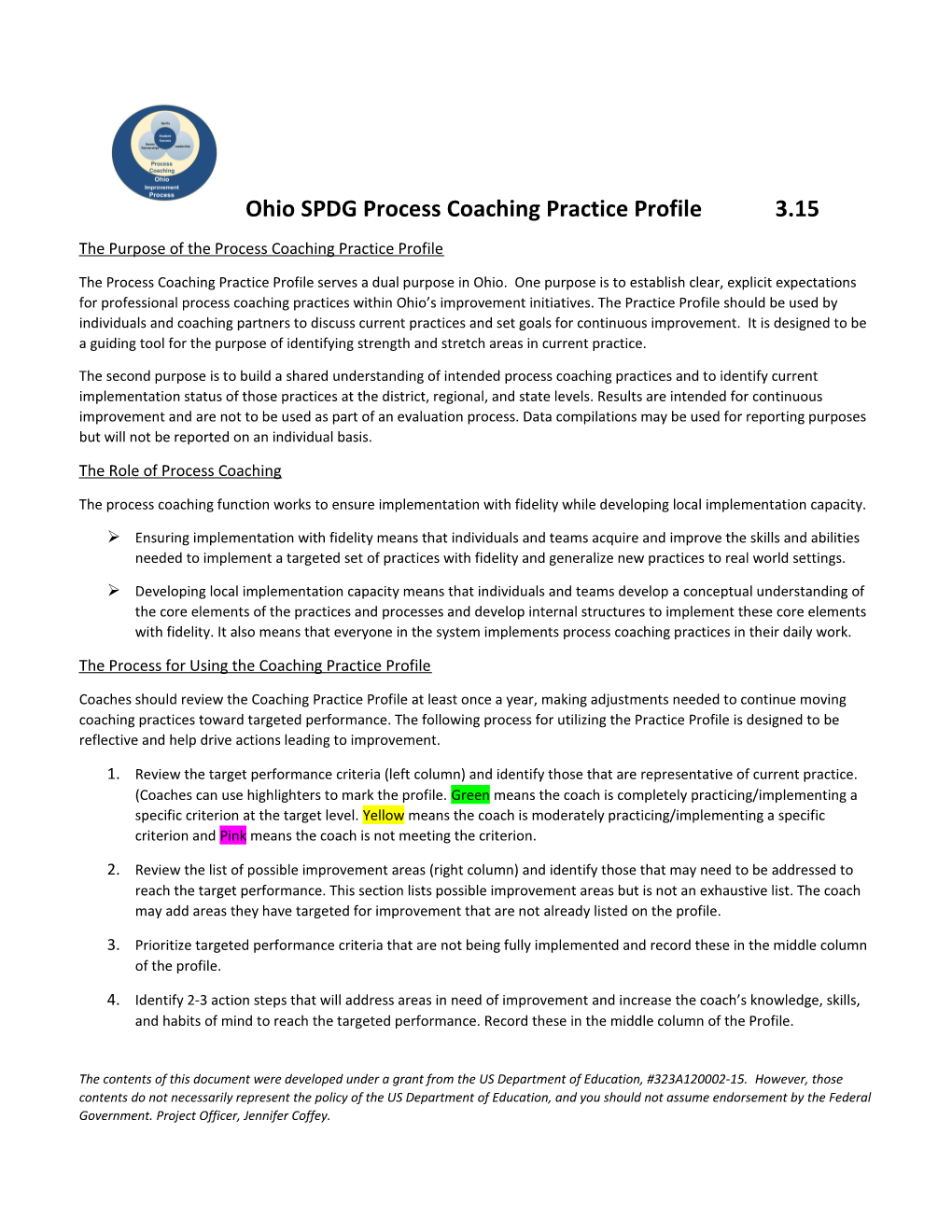 The Purpose of the Process Coaching Practice Profile