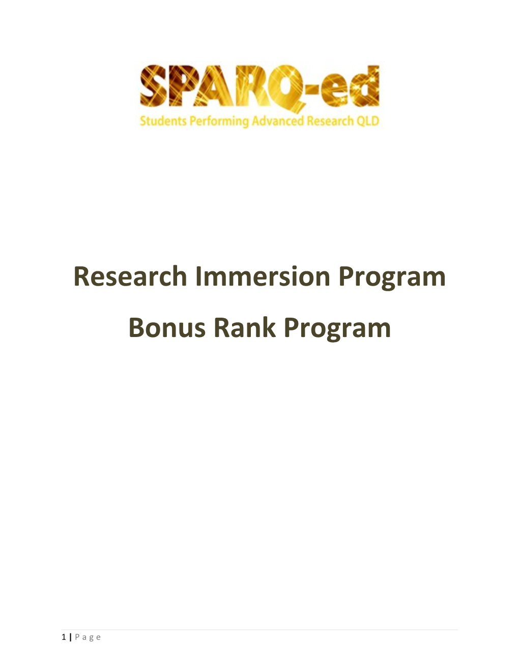 Research Immersion Program