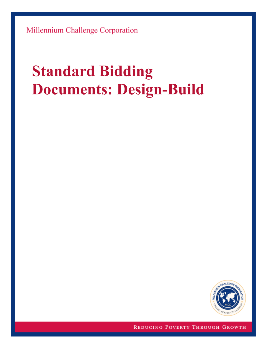 Standard Bidding Document: Design-Build