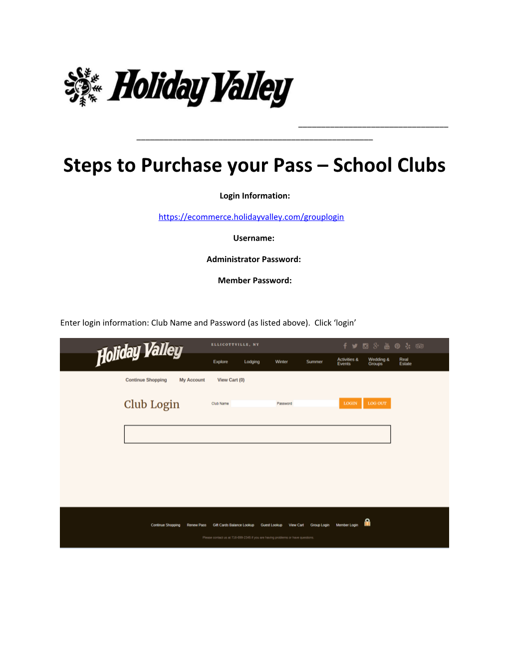 Steps to Purchase Your Pass School Clubs