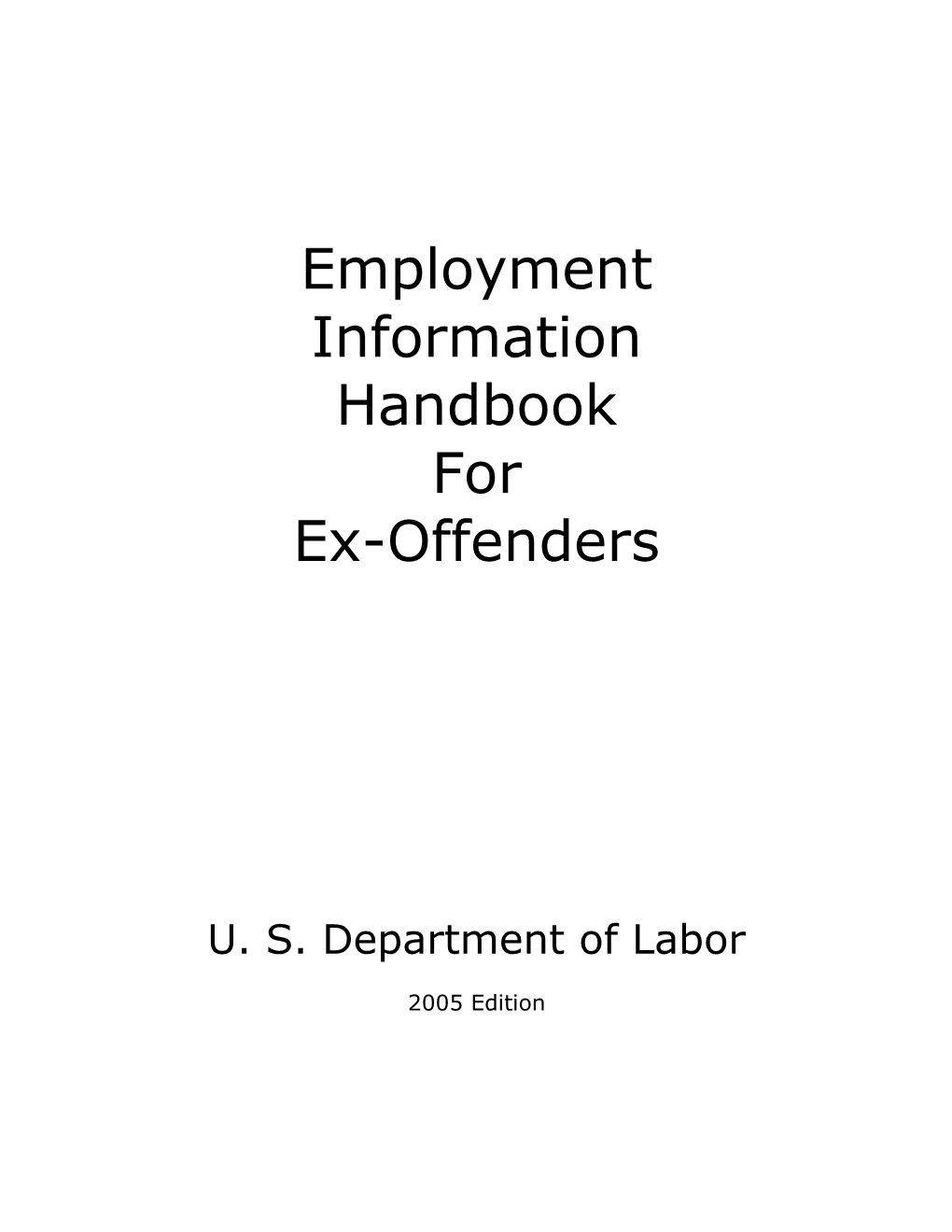 Employment Information Handbook