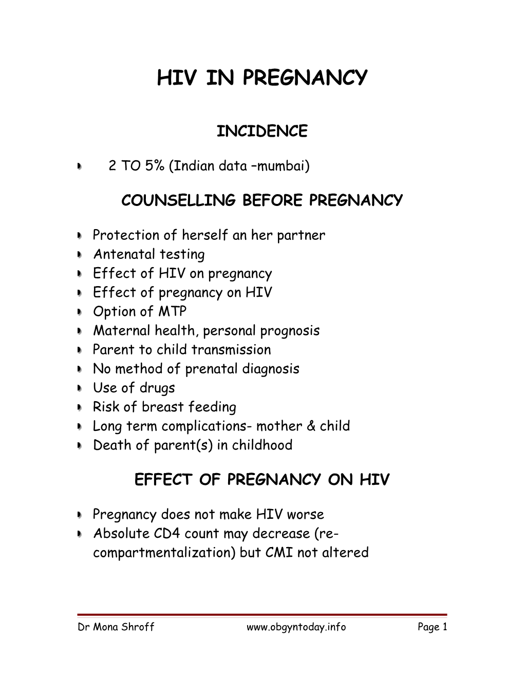 Hiv in Pregnancy
