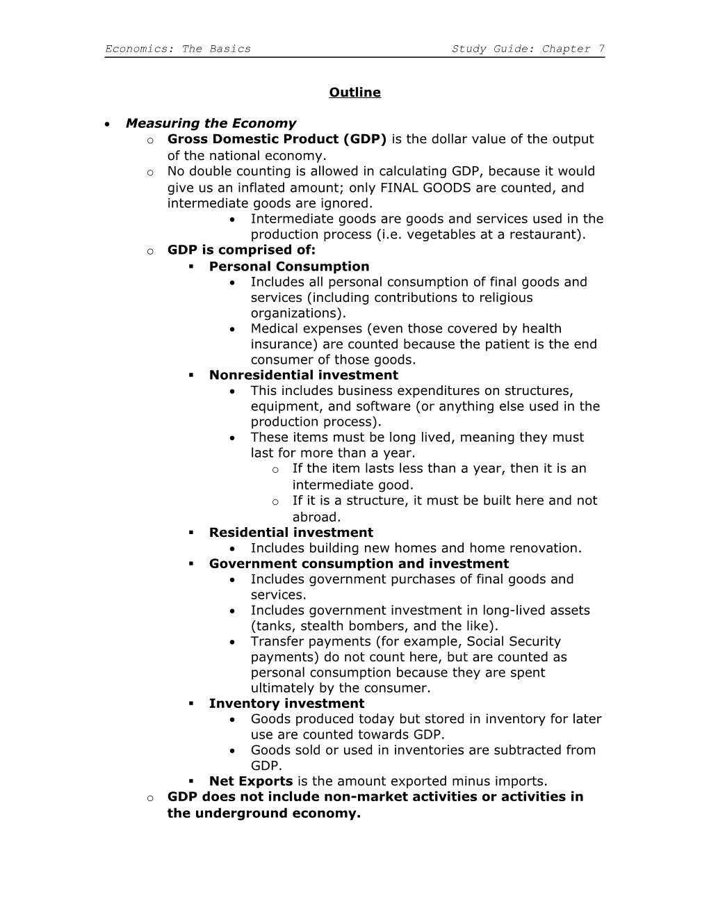 Economics: the Basicsstudy Guide: Chapter 7