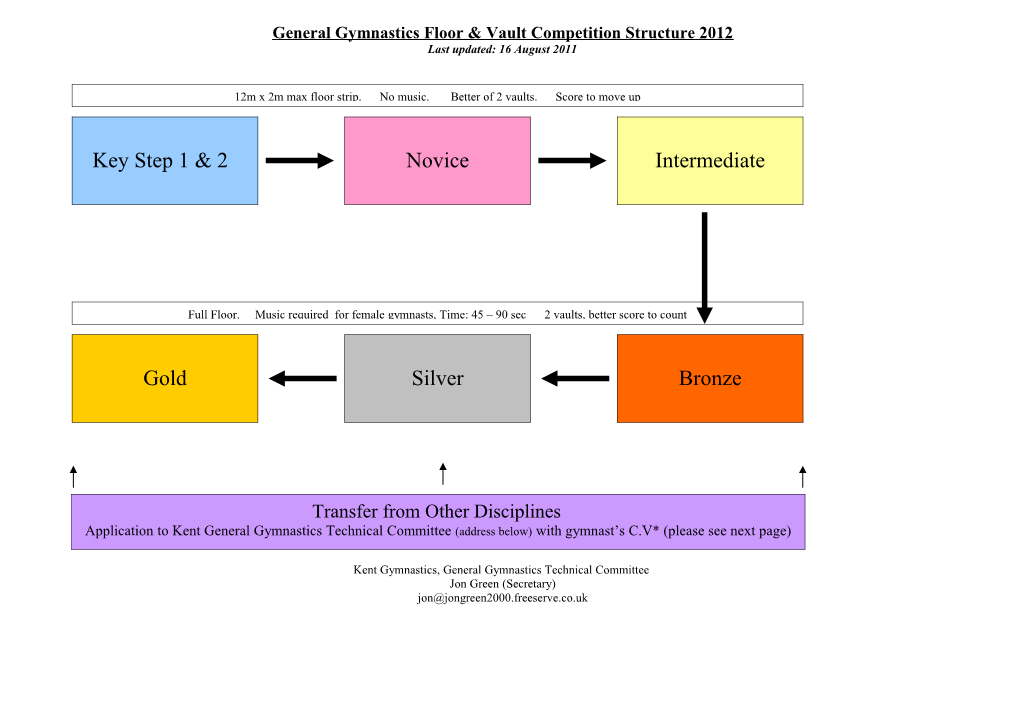 General Gymnastics Floor & Vault Competition Structure