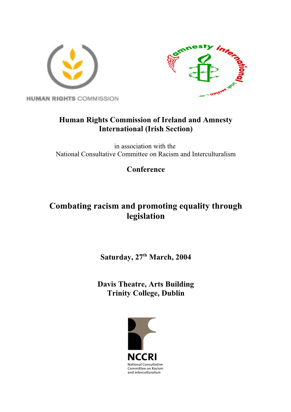 Human Rights Commission of Ireland and Amnesty International (Irish Section)