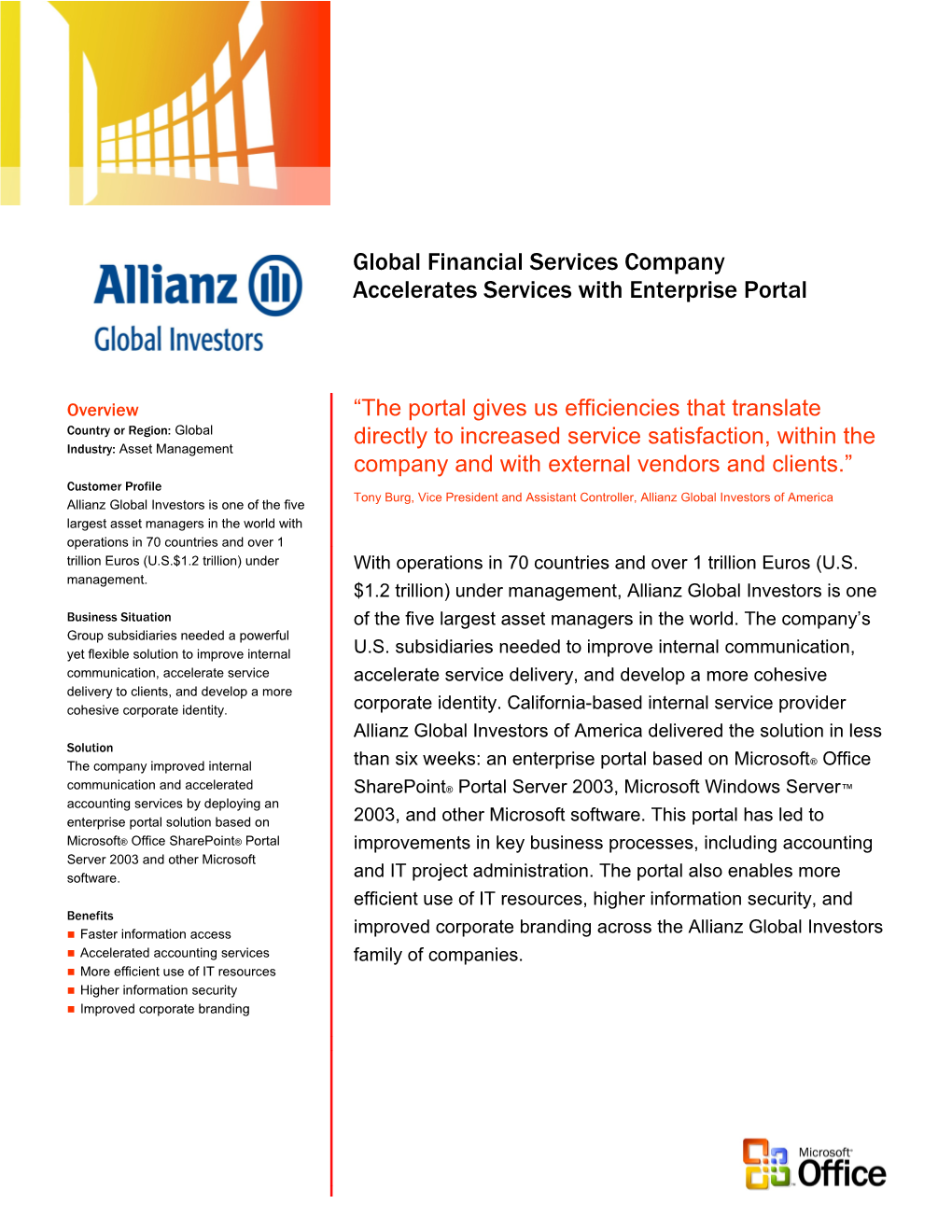 Global Financial Services Company Accelerates Services with Enterprise Portal