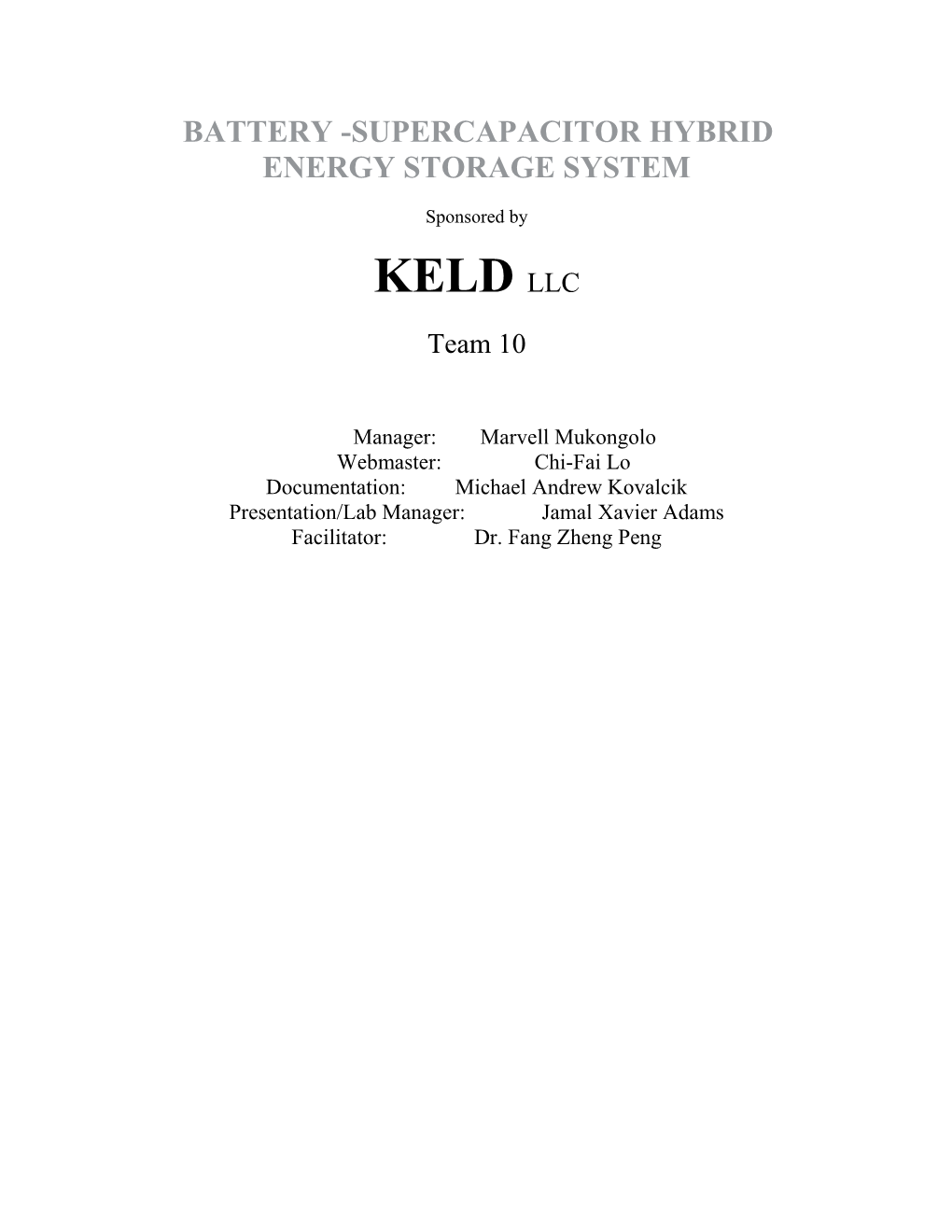 Battery -Supercapacitor Hybrid