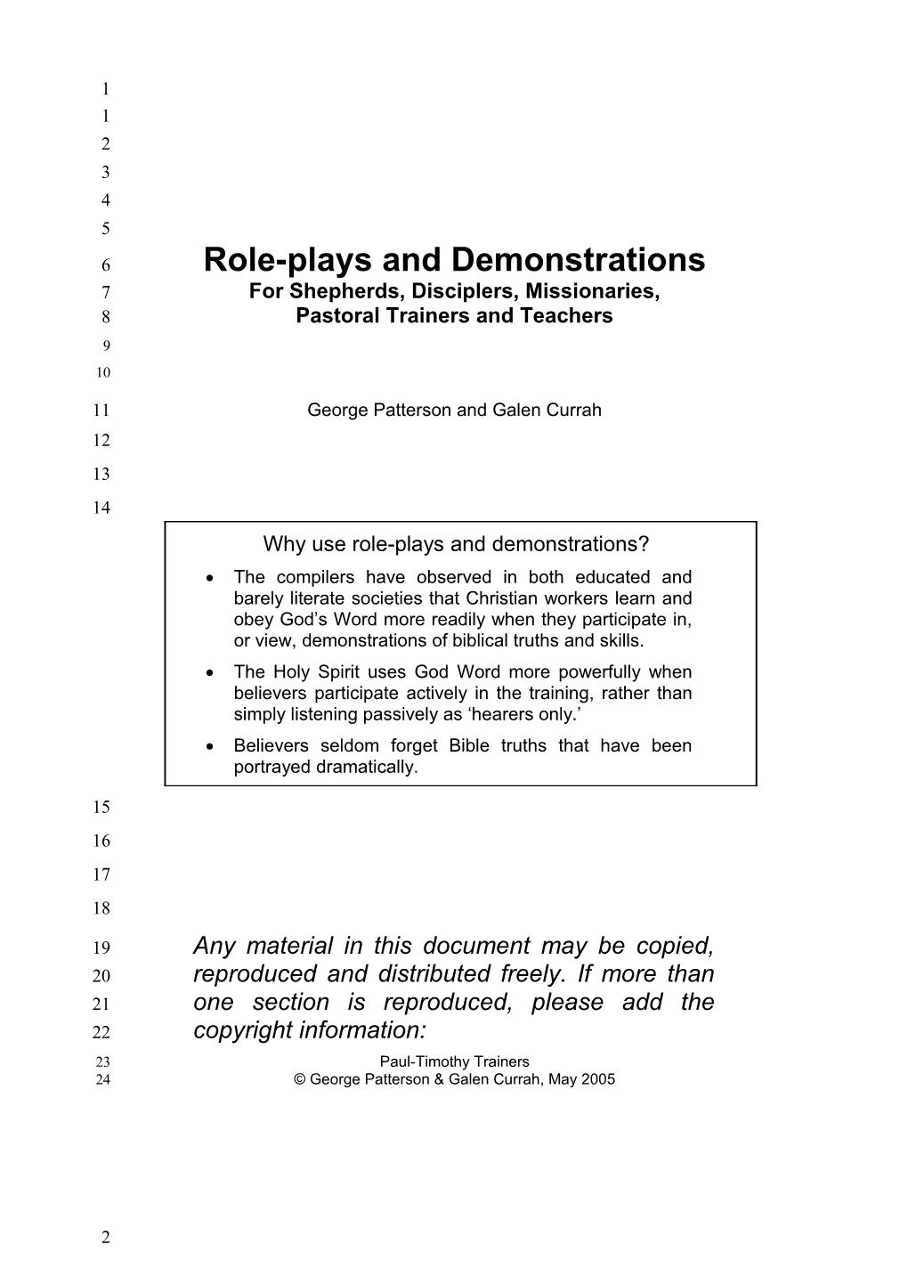 Role-Plays and Demonstrations