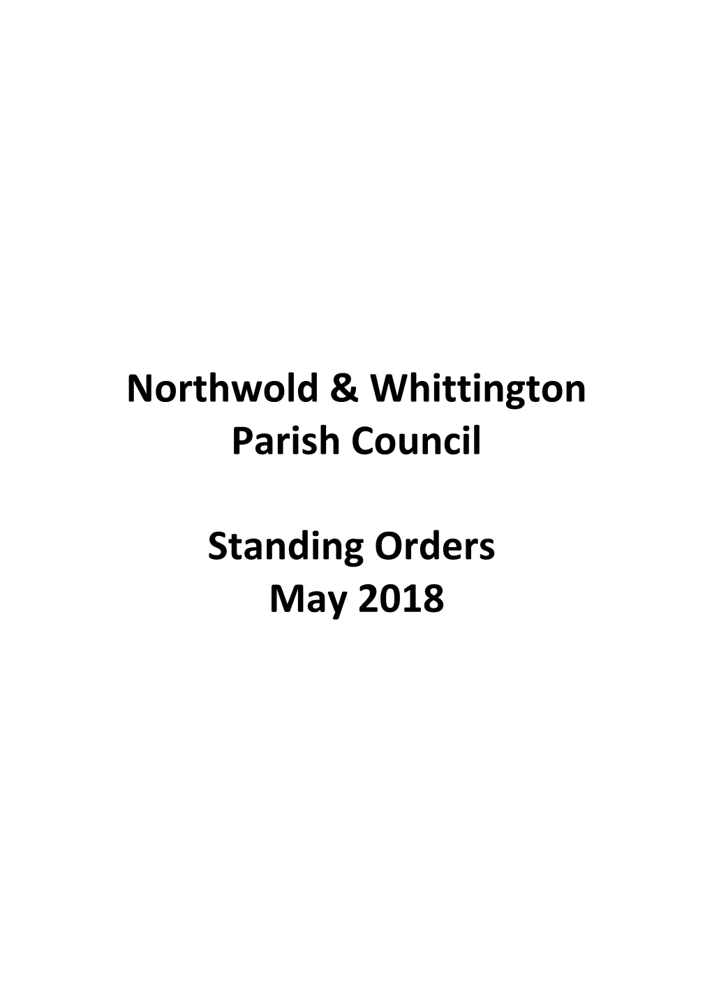 Northwold & Whittington Parish Council