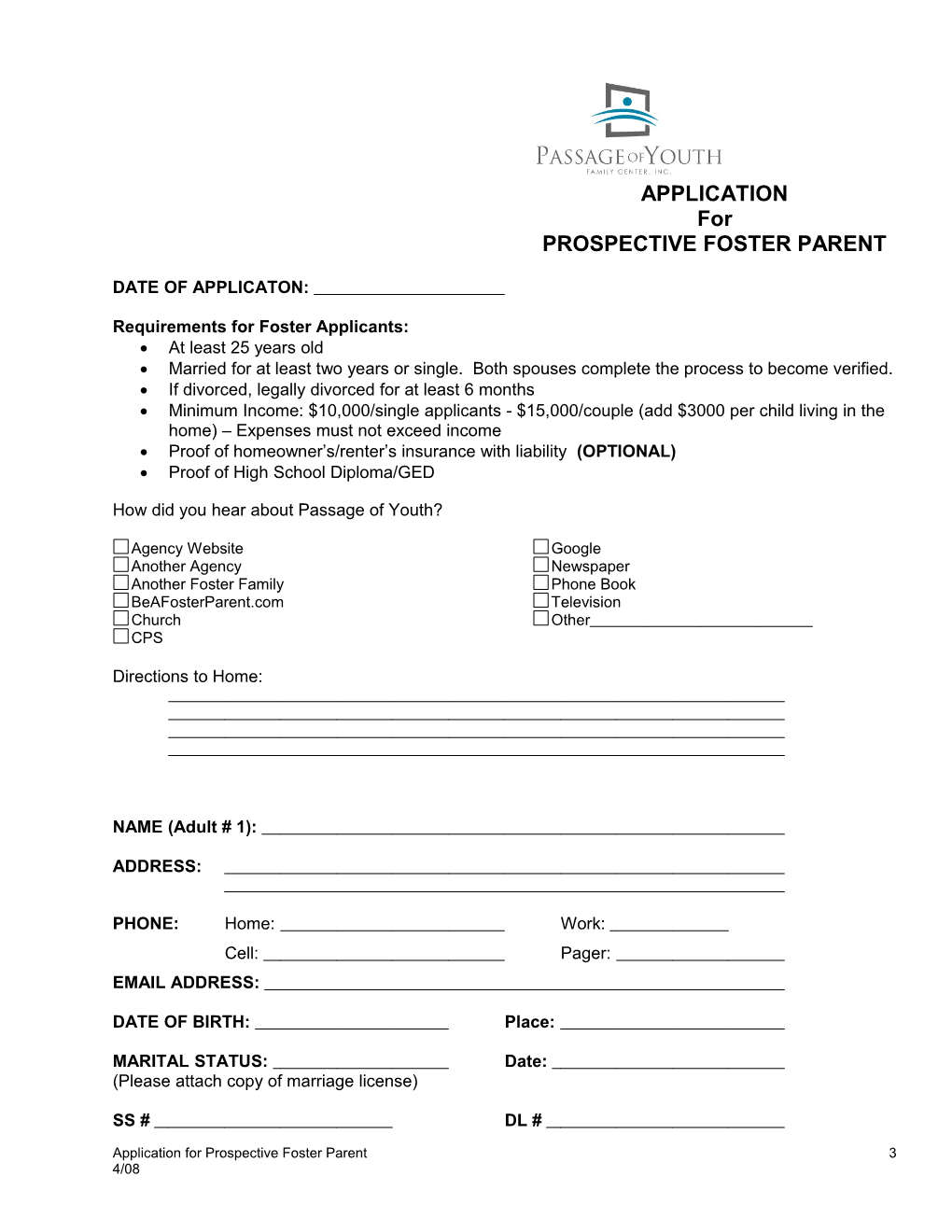 Application for Prospective FP