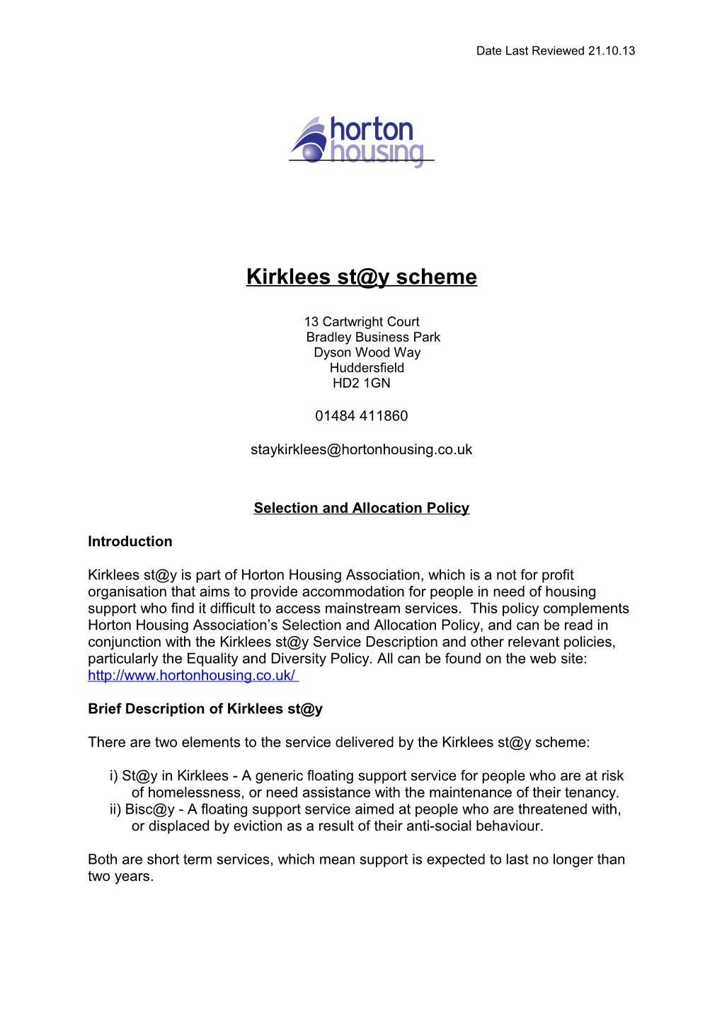 Kirklees St Y Scheme