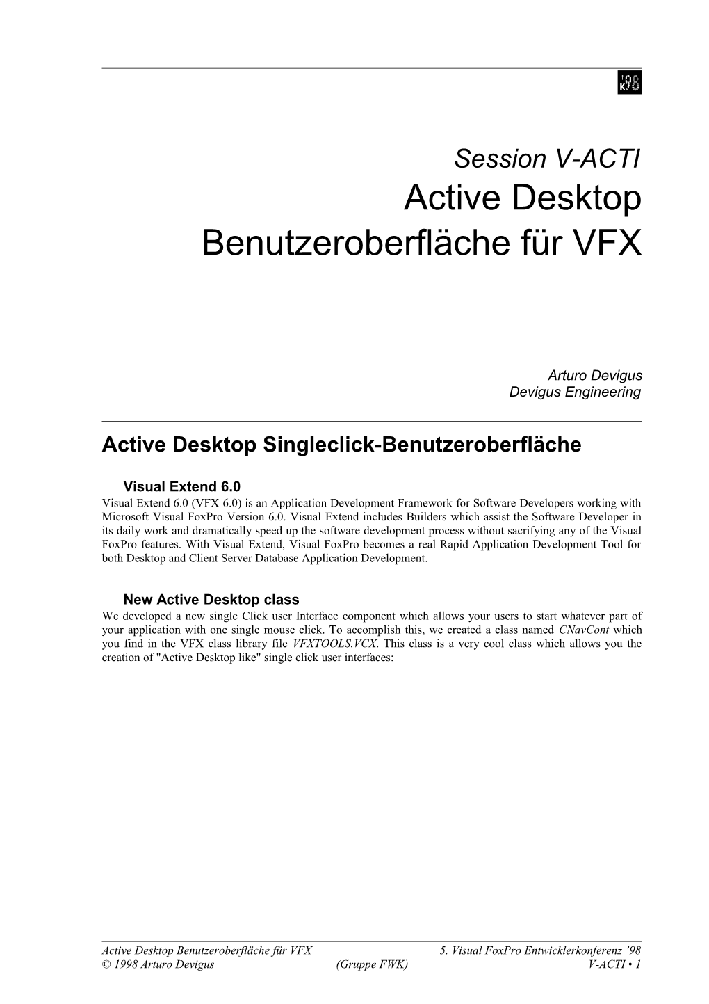 Active Desktop Benutzeroberfläche Für VFX