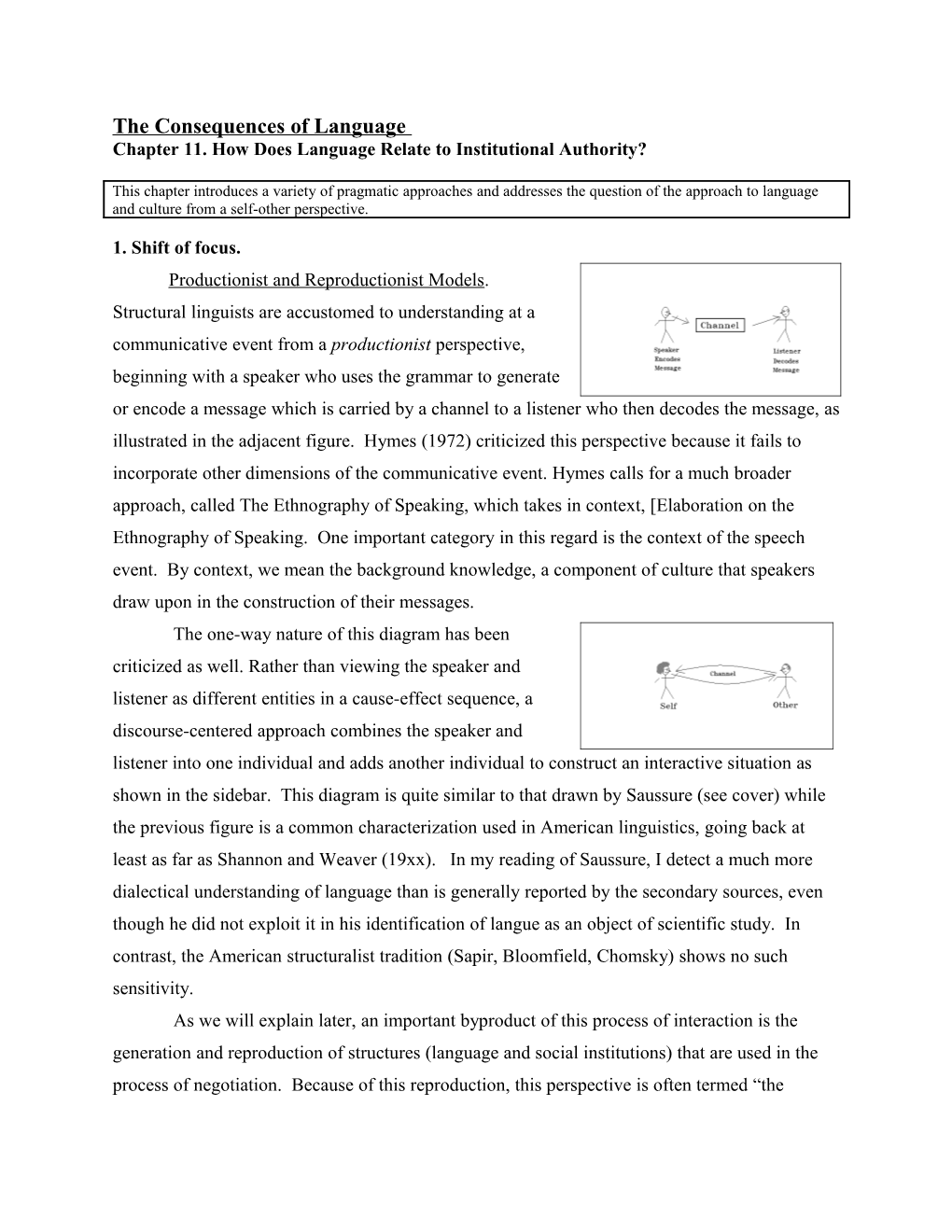 The Consequences of Language: Language and Institutional Authoritychapter 11, Page 1