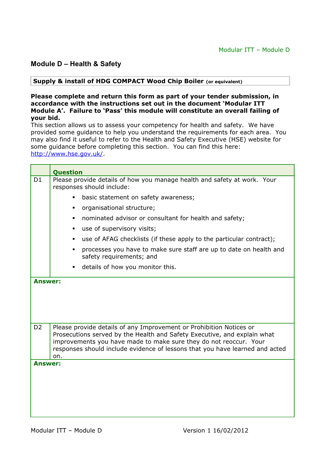 This Section Allows Us to Assess Your Competency for Health and Safety