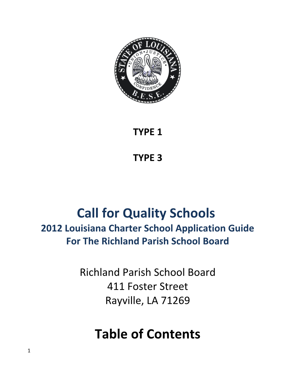 Call for Quality Schools
