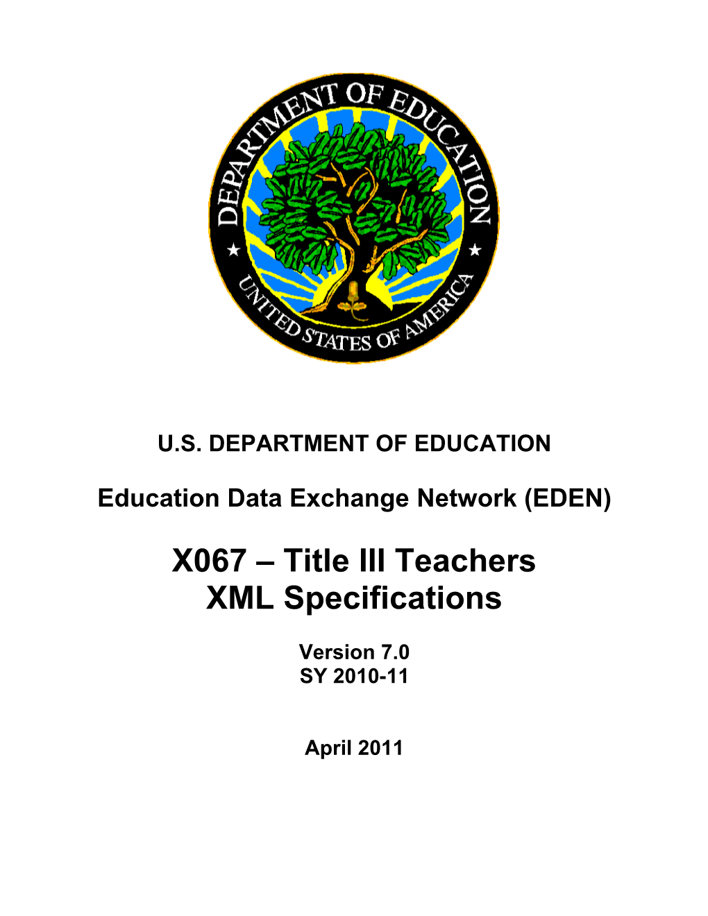Title III Teachers XML Specifications