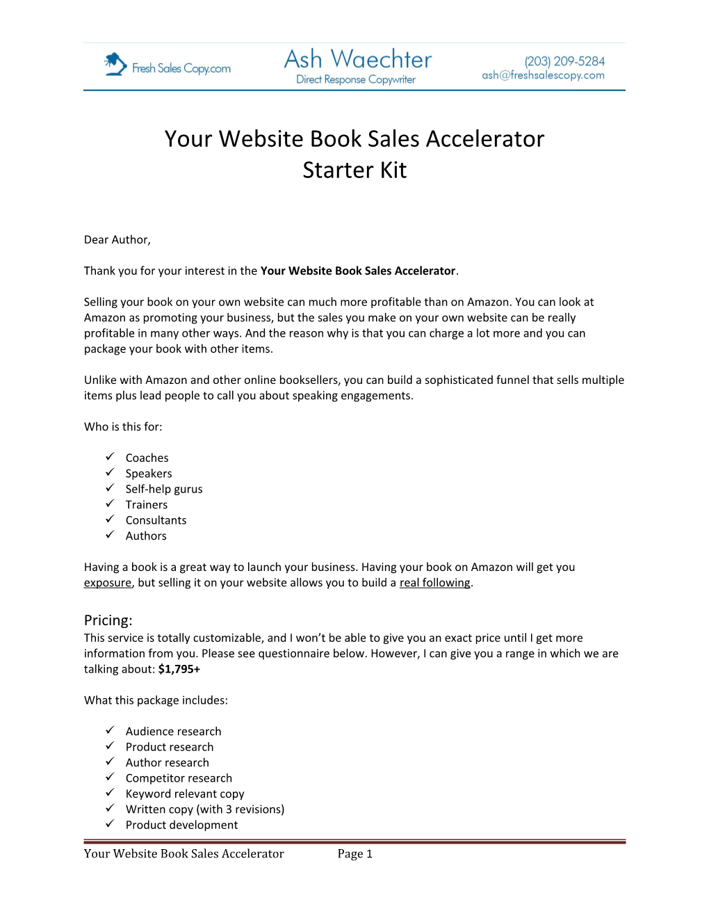 Your Website Book Sales Accelerator