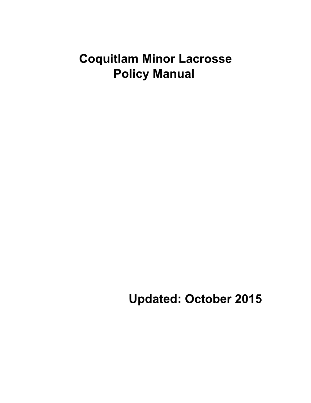 Coquitlam Minor Lacrosse