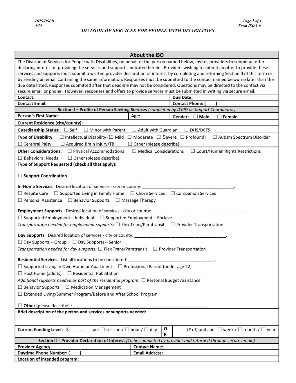 Division of Services for People with Disabilities